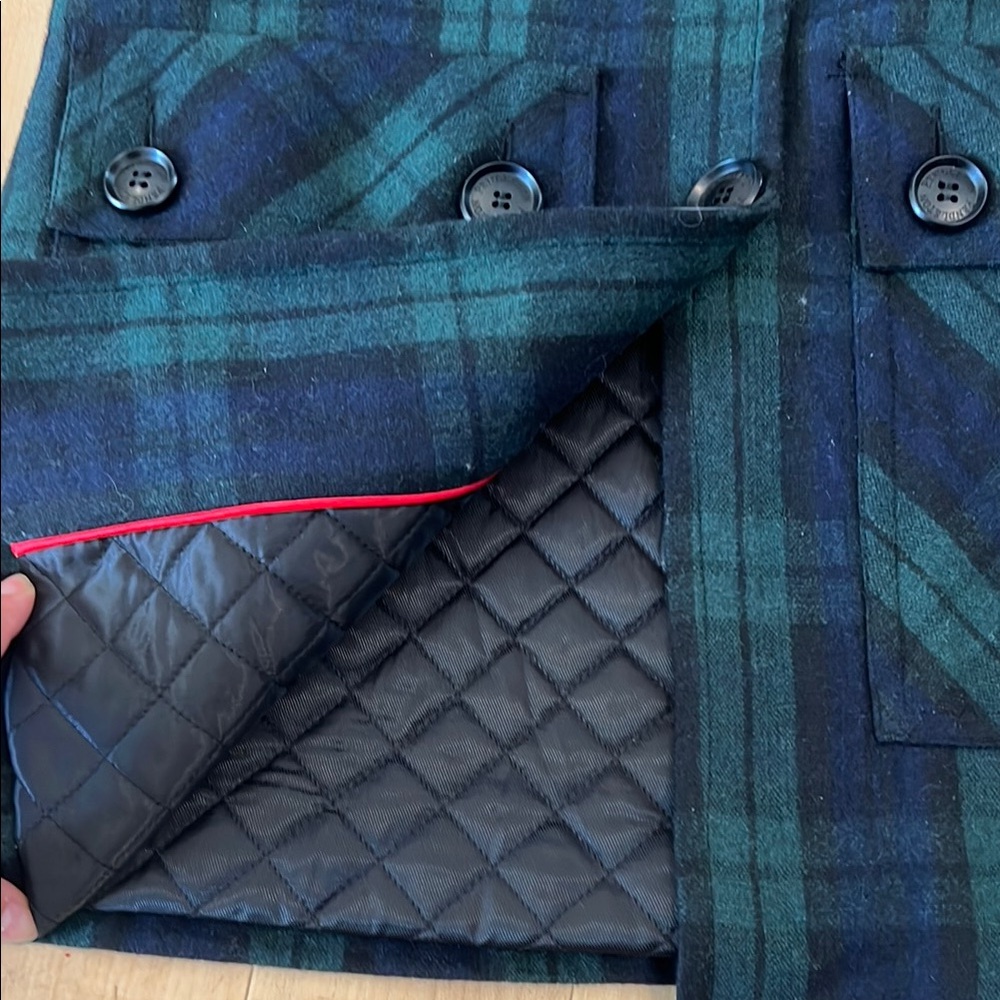 Pendleton Blue and Green Plaid Trench Coat size 2 - Picture 8 of 15